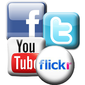 Facebook, Twitter, YouTube, Flickr