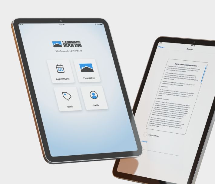 2 iPads with screenshots