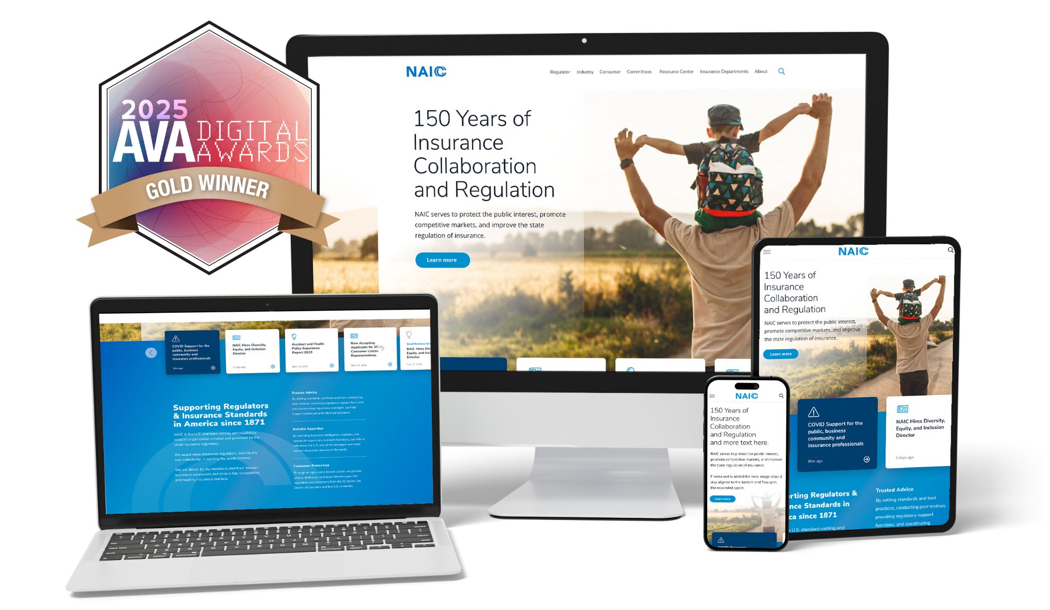 multiple devices displaying website